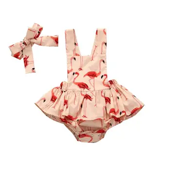 

Baby Girl Cute Infant Bodysuit Sleeveless Strap Sunsuit Backless Tutu Bodysuits Headband 2pcs Newborn Summer Clothes