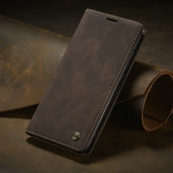 Vintage Flip Luxury Leather Phone Case with Magnetic Back Cover - iPhone 12 Mini (Coffee)