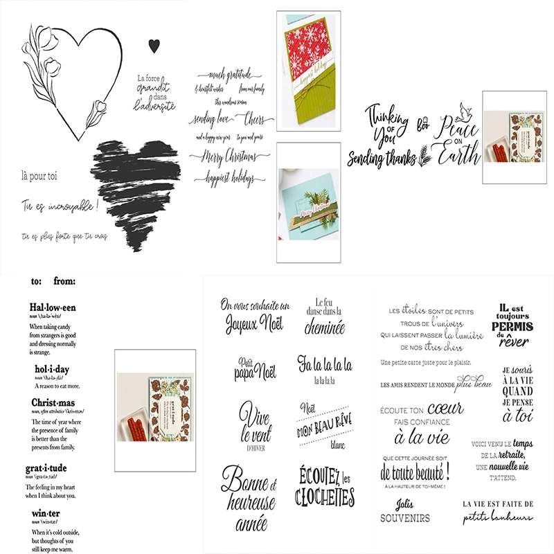 

Christmas French Clear Stamps DIY Scrapbooking Photo Album Decoration Handmade Embossed Card Crafts New Arrival No Cutting Dies