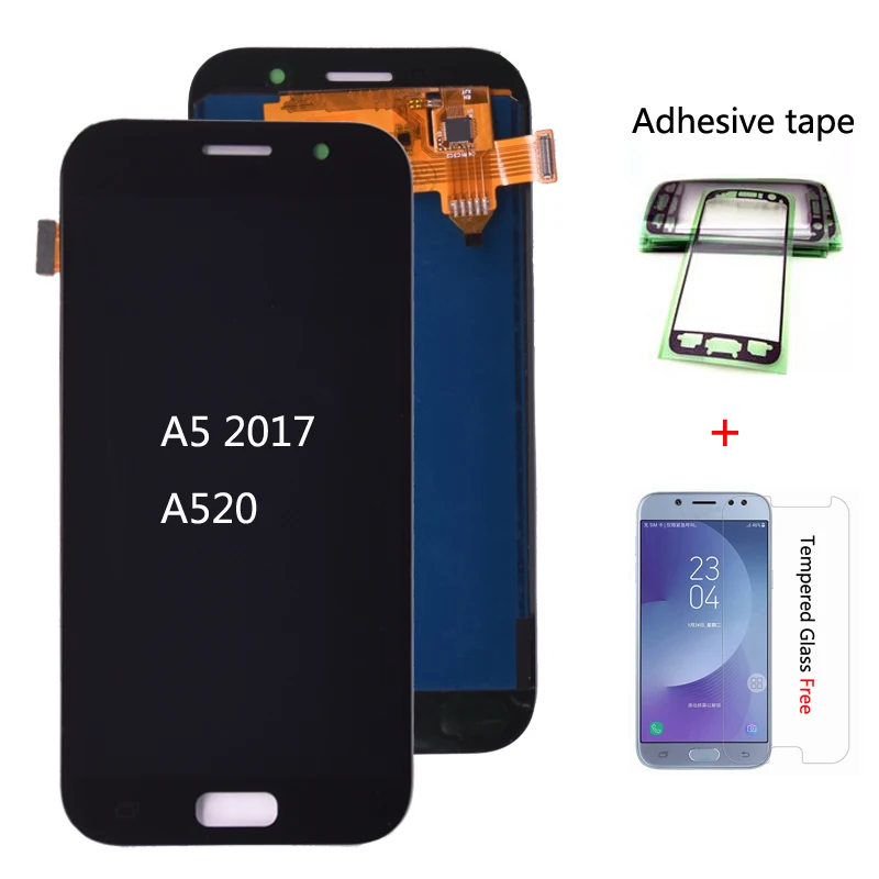 Для Samsung Galaxy A5 A520 A520F A520K ЖК-дисплей с кодирующий преобразователь сенсорного экрана в сборе
