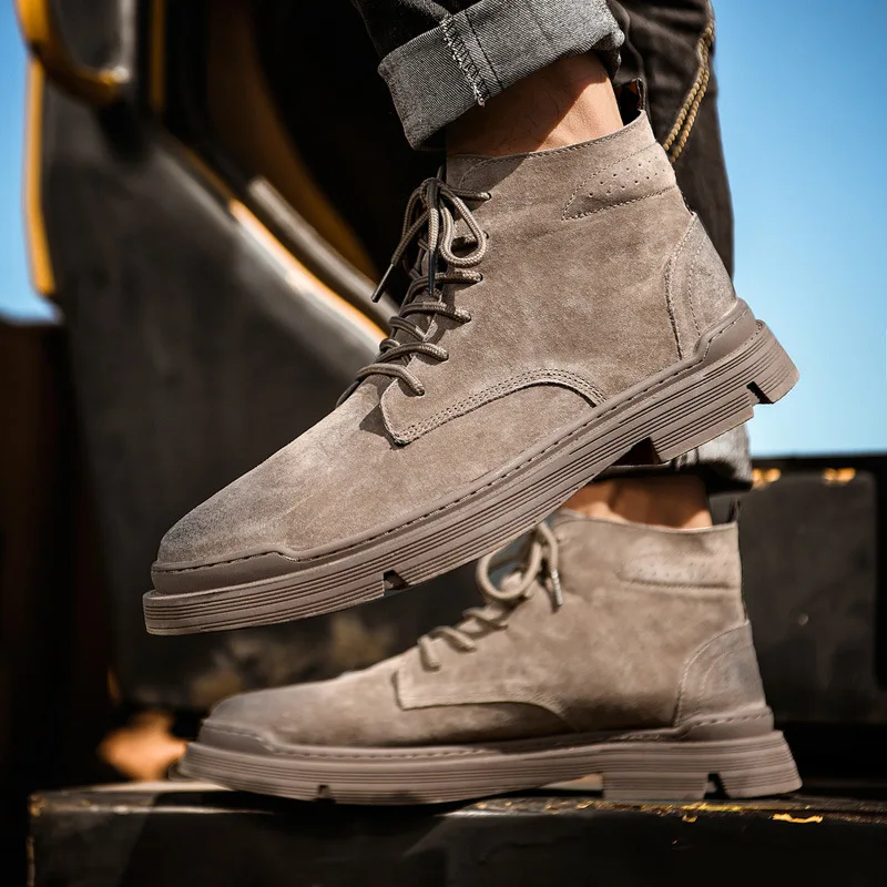 

MULINSEN MEN'S Shoes Autumn & Winter 2019 New Style Boots Trend Workwear Tactical Combat Boots plus Velvet Martin Boots Men's Hi