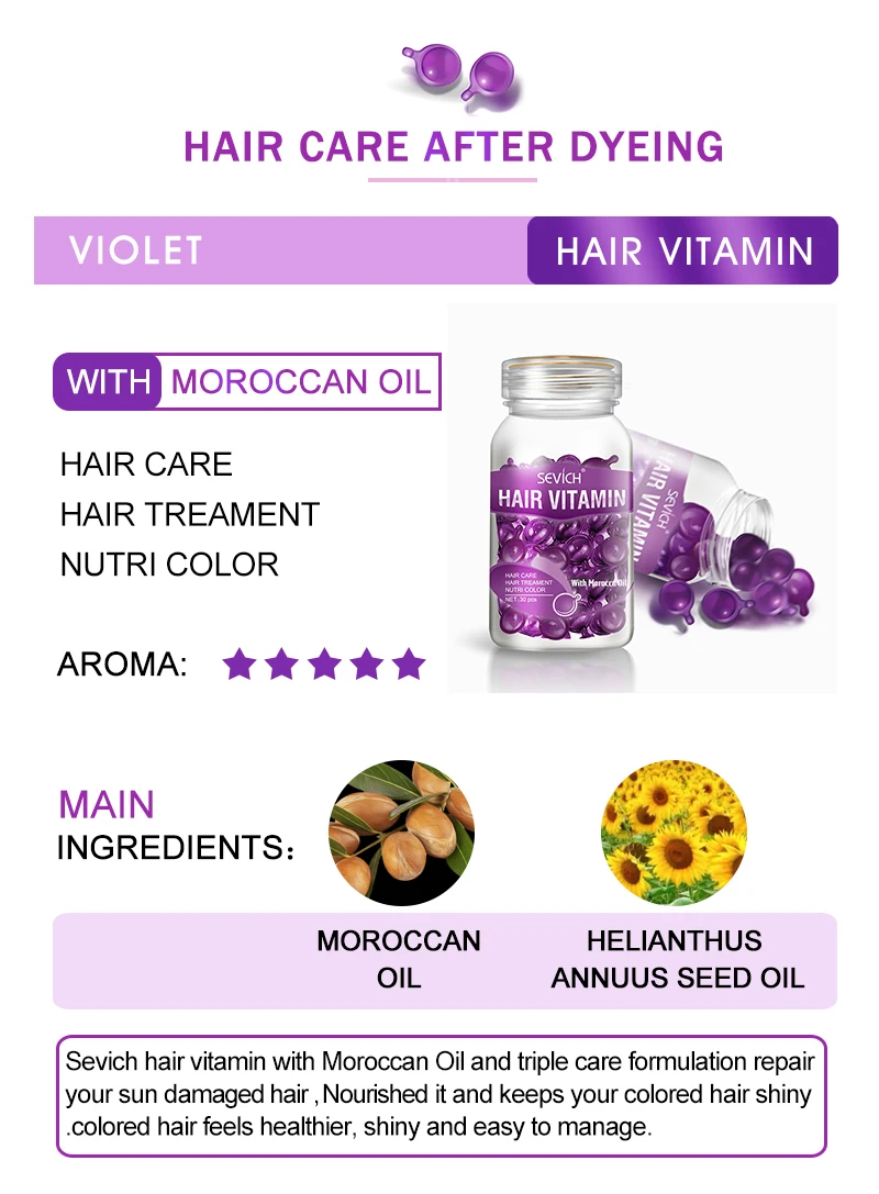 H096f58f3725c44f3999a1d26492a35fbh Sevich Hair Vitamin Keratin Complex Oil Smooth Silky Serum Moroccan Oil for Repair Damaged Hair Anti Hair Loss Care