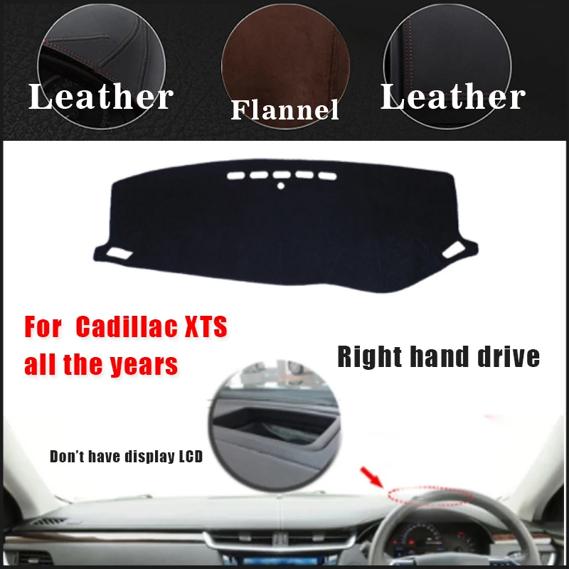 RKAC Leather Flannel Car dashboard covers for Cadillac XTS all the