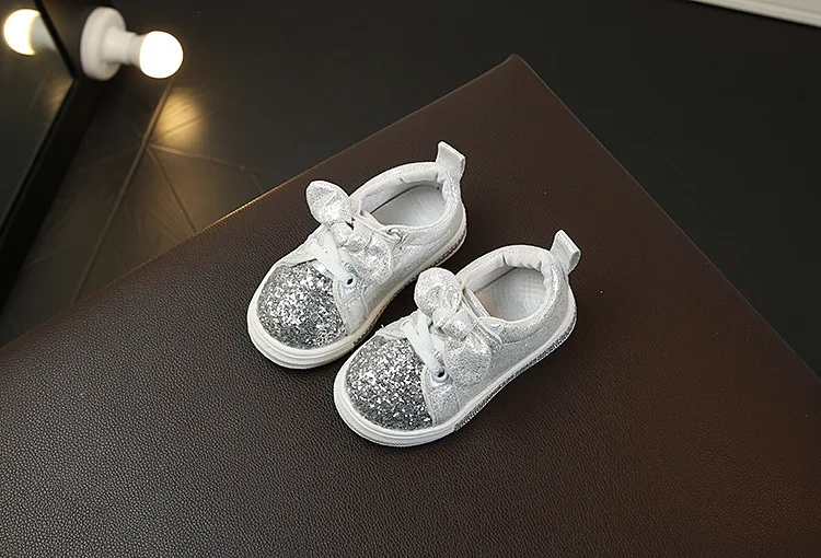 children's shoes for adults Kids Shoes Girls Shoes Sneakers Toddlers Baby Girl Shoes Children Flat Casual Sneakers Sequined Rhinestone With Bow-knot Sweet leather girl in boots