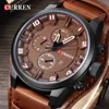 CURREN Men Quartz Watches Sport Military Top Brand Luxury Male Clocks Date Clock Leather Strap Date Time Relogio Masculino