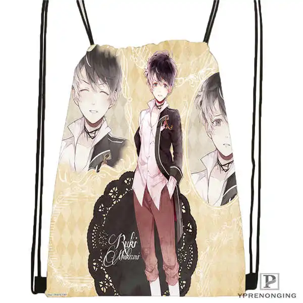 Drawstring Backpack CustomDiabolik. Lovers. С привидениями. Темный. Походная сумка на шнурке, милый рюкзак для детей(черная спинка) 31x40 см#180531-04-15 - Цвет: Drawstring Backpack
