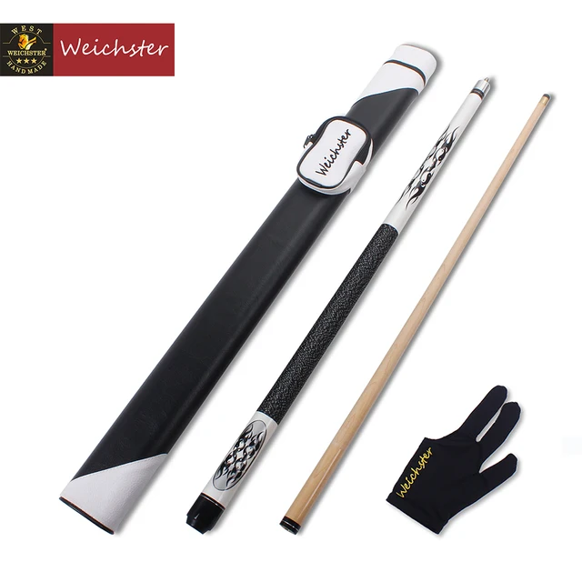 Weichster Billiard Pool Cue Stick 1/2 Maple Wood with Case and Glove