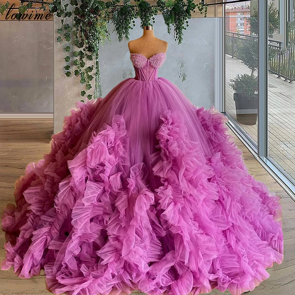 Женское вечернее платье без бретелек фиолетовое ТРАПЕЦИЕВИДНОЕ ПЛАТЬЕ С красным