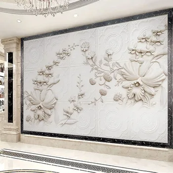 

Custom 3D Wall Murals European Style 3D Embossed Orchid Photo Wallpaper Living Room TV Sofa Bedroom Background Wall Decor Fresco