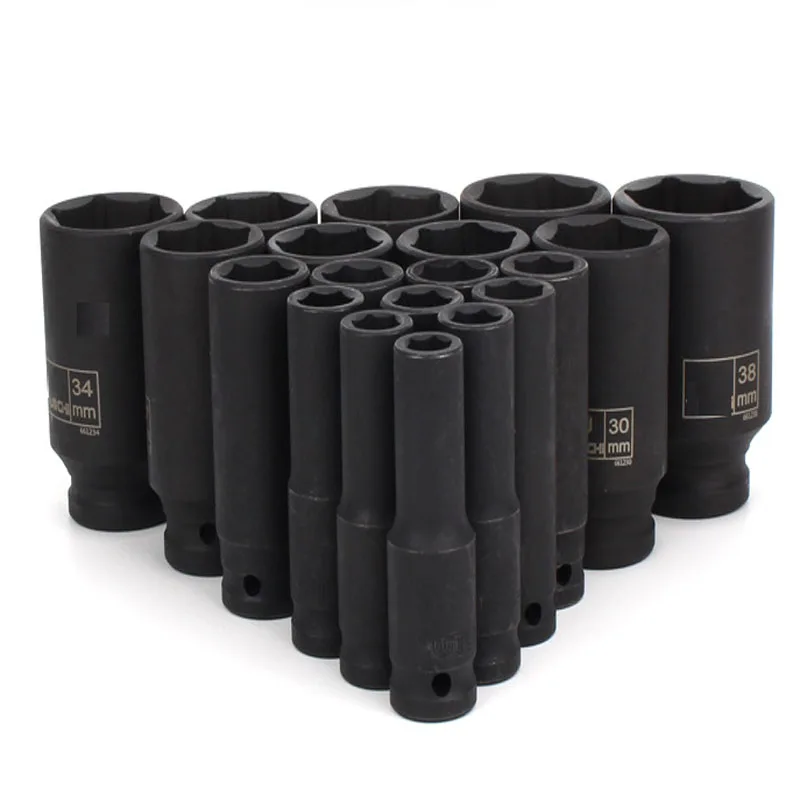 1/2 인치 드라이브 딥 임팩트 소켓 메트릭 공기 공압 소켓 렌치 헤드, 8-41mm 표준 내구성 자동차 자동차 트럭 수리 도구 