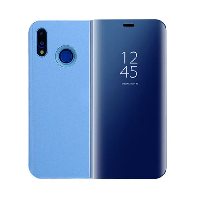 Sky blue Зеркальный флип-чехол для huawei honor 8x 8c 8 s, чехол для смарт-книги honor 10 lite 10i, кожаный чехол для телефона s honer 10, светильник, чехол - Цвет: Sky blue