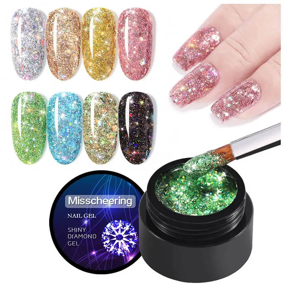 5ml Gel Nail Polish Set Sequin Glue Bright Nail Art Gel Polish Lasting UV  Fingernails Glitter Decor Nail Art Tool For Women Girl - AliExpress