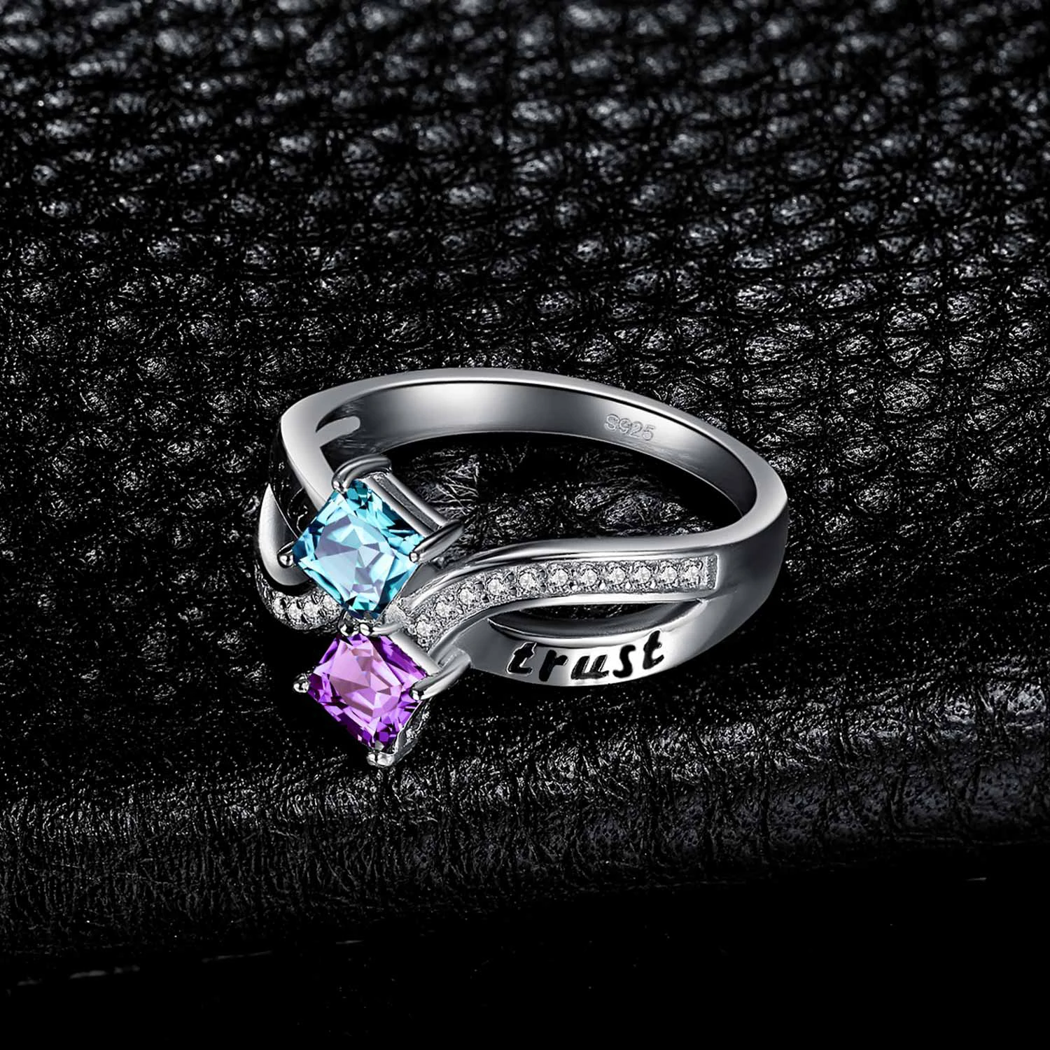 Ювелирное кольцо Faith Trust с подлинным топазом, аметист, 925 пробы, серебряные кольца для женщин, кольцо для обещаний, серебро 925, драгоценные камни, ювелирное изделие