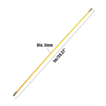 

10Pcs/Set 3mm x 1M Fiberglass Cable Push Puller Running Cable Wire Kit Wall Electrical Cable Installing Rods Wiring Accessories