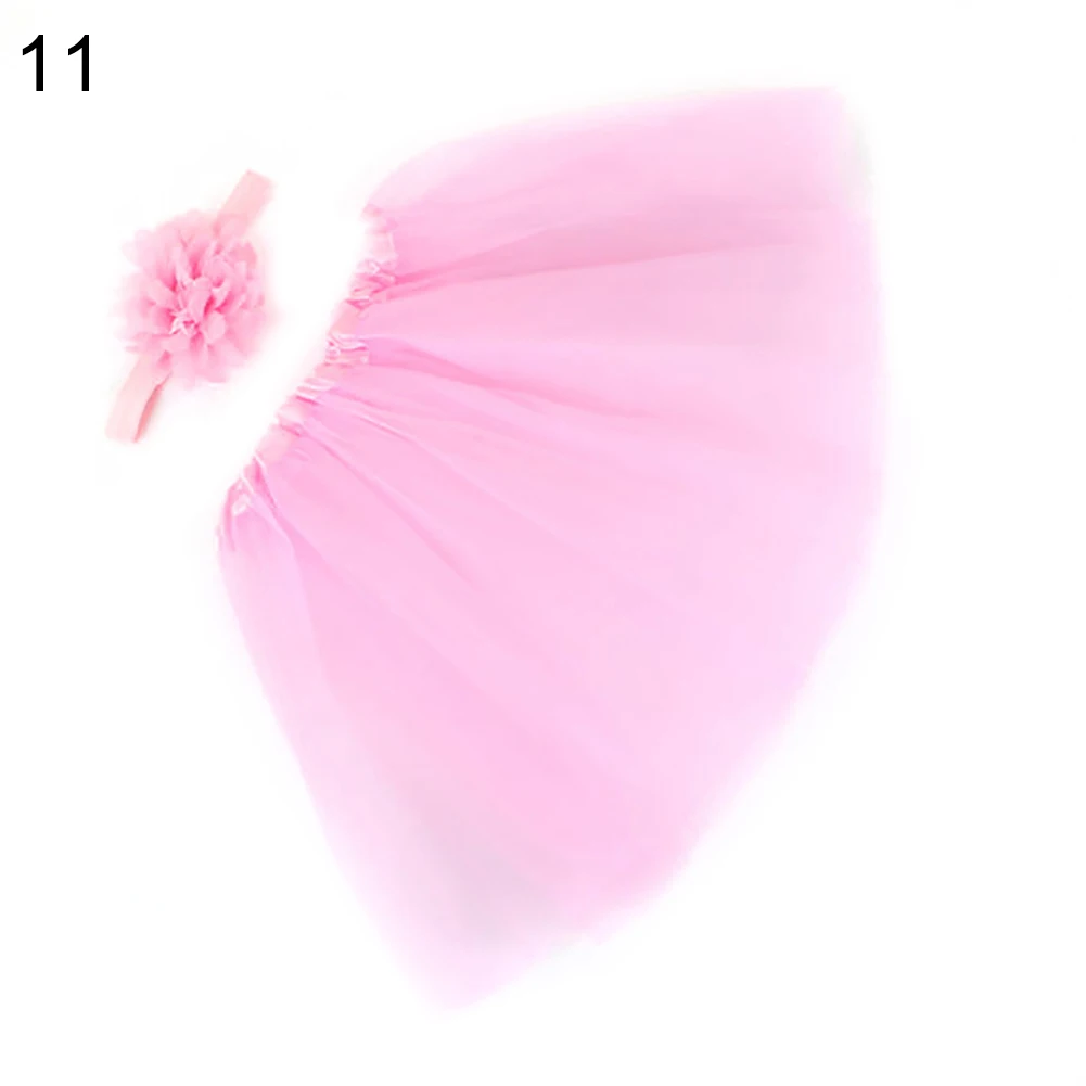 Infant Newborn Baby Girl Clothes Girls Flower Headband Mesh Ball Gown Skirts Photography Prop Baby Clothing Set