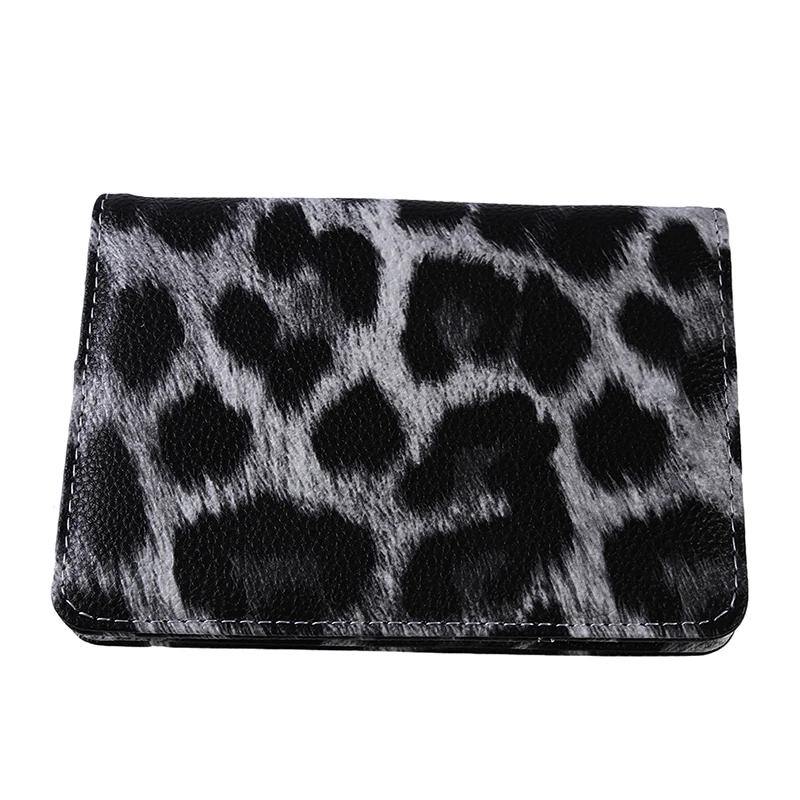 black Fashion Leopard Printed Wallet PU Leather Purse Short Female Coin Wallet Zipper Clutch Coin Purse Credit Card - Цвет: black