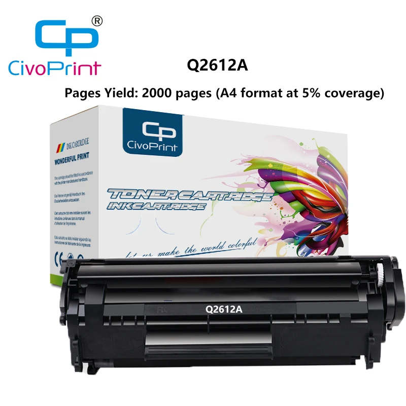 Тонер картридж civoprint Q2612A совместимый с q2612 12a 2612 для HP LaserJet 1010 1012 1015 1020 3020 3030 3050 1018 1022