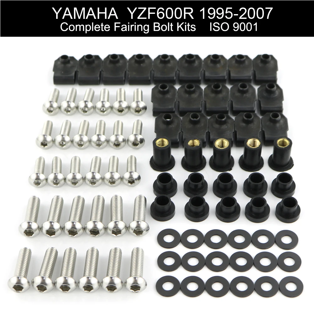 Комплект болтов для мотоцикла Yamaha YZF600R 1995 2007 2000 2001 2002 2003 2004 2005 2006 из нержавеющей
