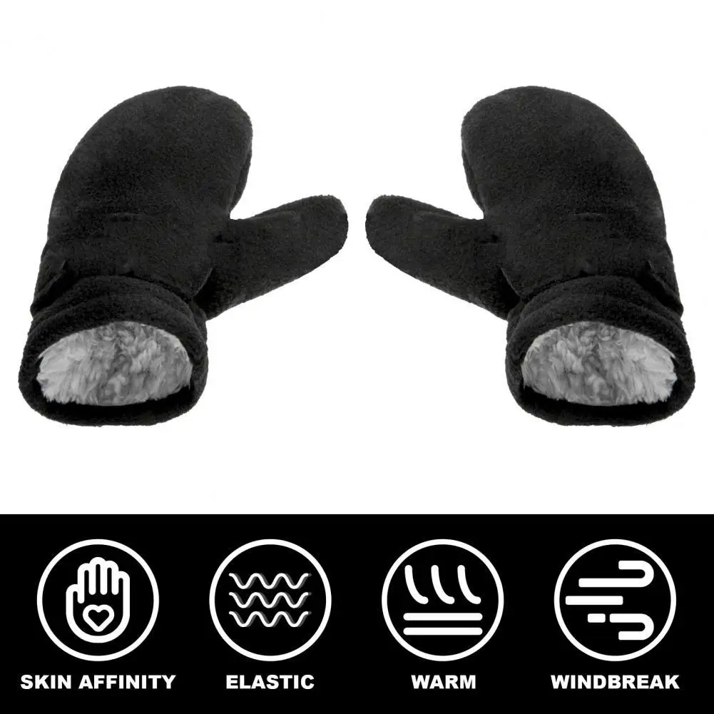 

Windproof Comfy Toddler Boys Girls Adjustable Plush Gloves for Daily Wear
