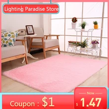 Однотонный розовый ковер, толстый нескользящий коврик для ванной комнаты, коврик для гостиной, мягкий детский коврик для спальни, пушистый коврик, противоскользящий F719