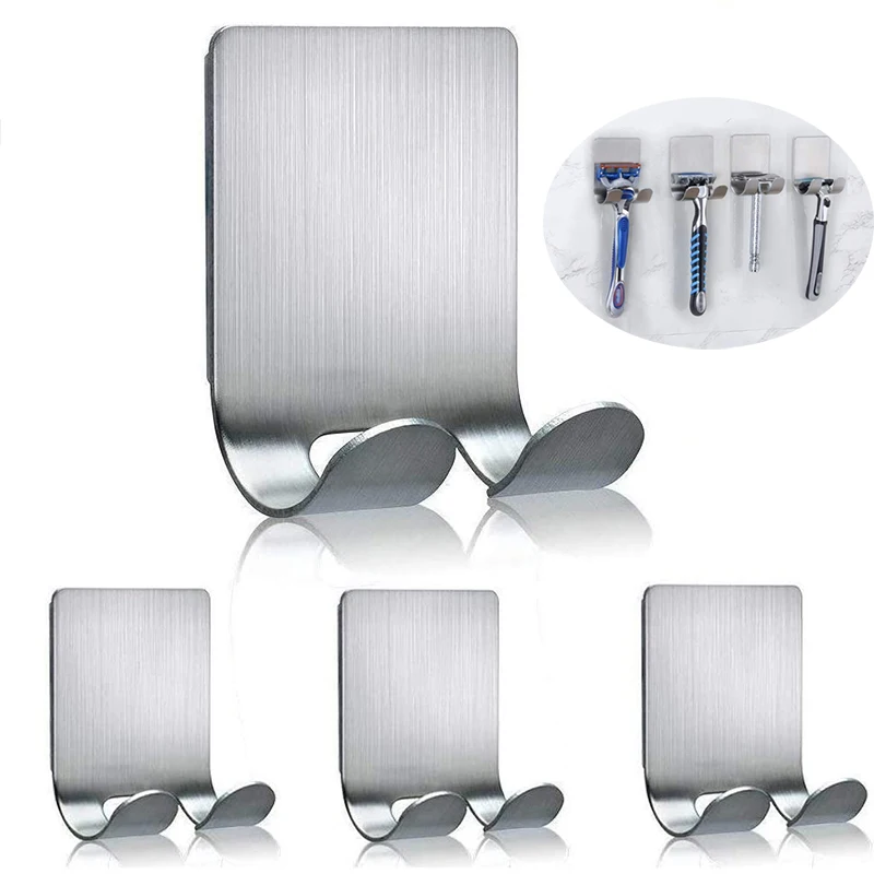 

304 Stainless Steel Razor Holder Shower Bathroom Wall Razor Rack for Men Shaving Shaver Shelf Hanger Adhesive Storage Razor Hook