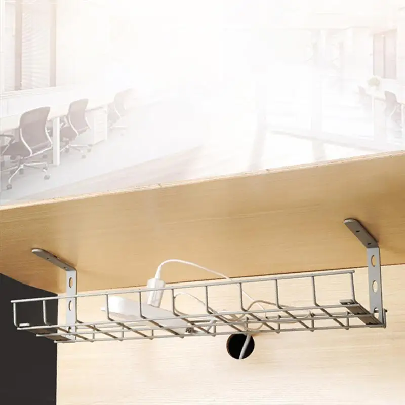 Under Desk Wire Storage Rack Cable Management Tray Cord Power Strip Adapter Organizer Shelf Home Office Supplies | Дом и сад