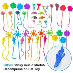 20 pçs elásticos elásticos brinquedos conjunto pegajoso mãos brinquedos elásticos crianças brinquedos engraçados para crianças favor pranks brinquedo presentes de natal