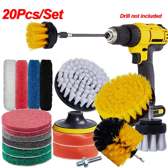 3pc Carpet Mat 5 Round Brush W/power Drill Attachment Car Care & Detailing  Tool 