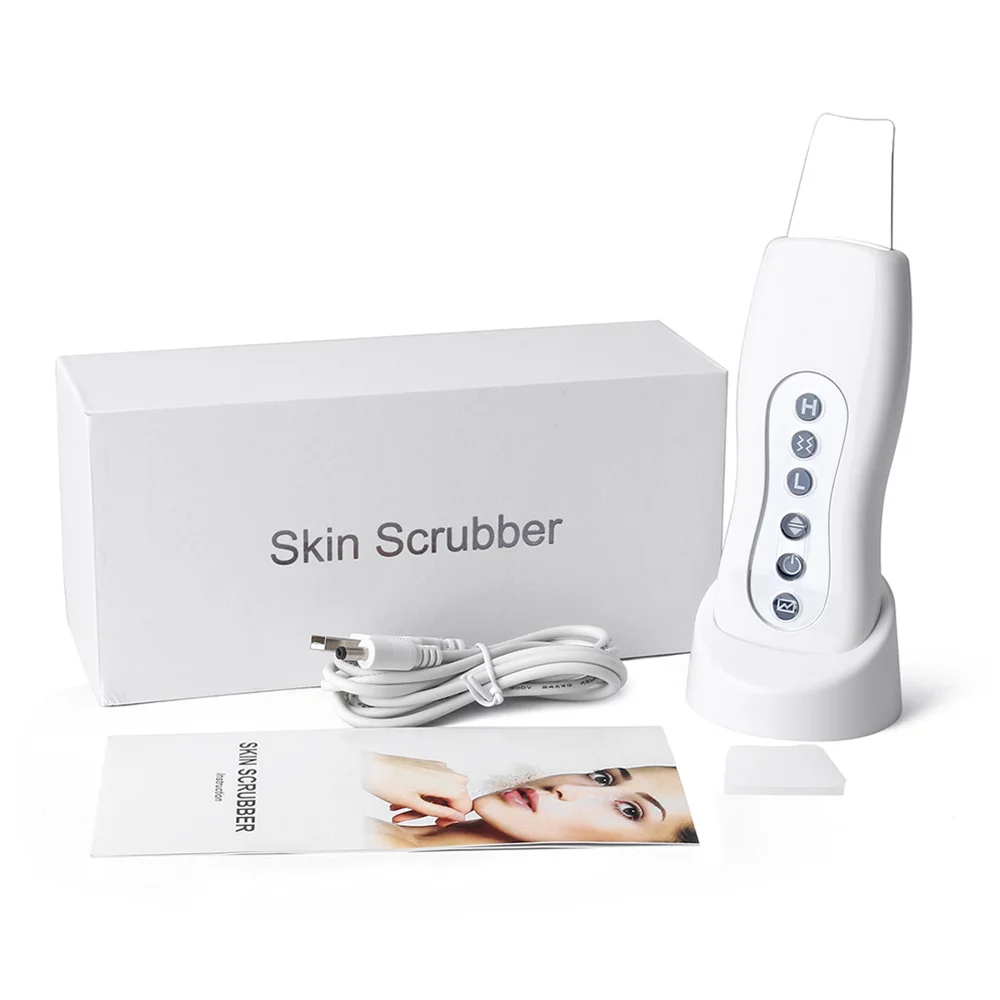 Ultrasonic Skin Scrubber Massager Machine Facial Skin Cleaning Anion Face Skin Care Ultrasound Peeling Skin Scrubber