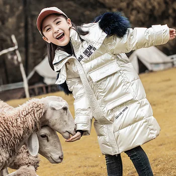 

Russia Winter Children Duck Down Coat Waterproof Snow Wear Thicker Warm Glossy Jumpsuits Down Jackets For Boys Girls Snowsuit 12