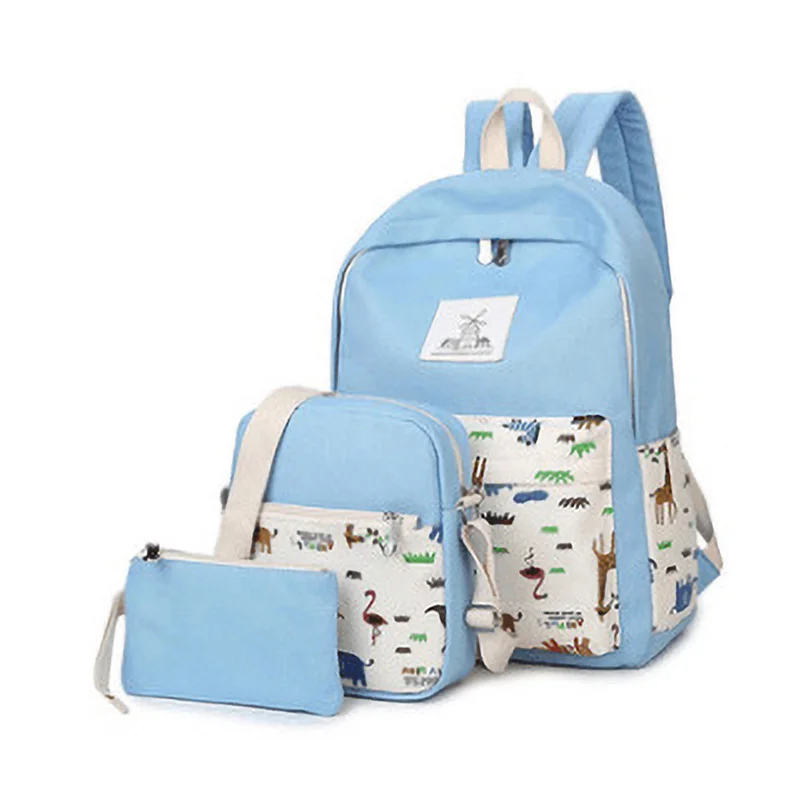 3 шт./компл. повседневный женский рюкзак парусиновые школьные сумки для девочек