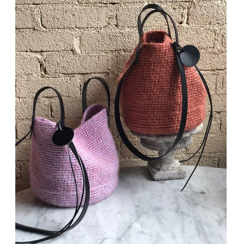 Handmade Bag Strap Black Wide Handle Shoulder Woven Set for DIY Backpack Bucket Knitting Accessories Handmade Bag Strap Black Wide Handle Shoulder Woven Set for DIY Backpack Bucket Knitting Accessories
