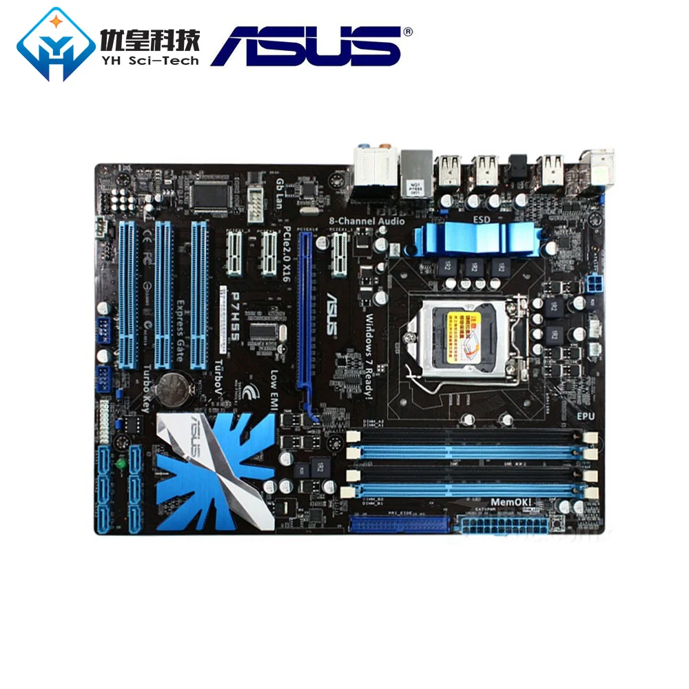 Asus P7H55 Intel H55 Оригинальное б/у настольное гнездо для материнской платы LGA 1156 Core