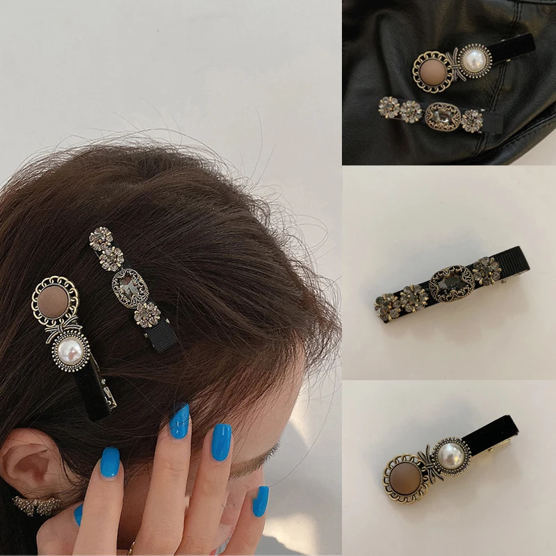 

Woman Girls Vintage Hairpins Crytal Pearl Hair Clips Women Hair Accessories Hairgrip Headwear Barrettes Ornaments