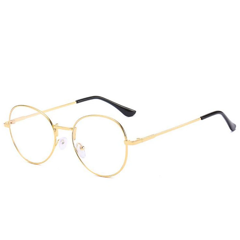 Женские Мужские Круглые очки при близорукости металлические анти-голубые легкие студенческие очки для близоруких рецептов 0-1,0-1,5 до-4,0