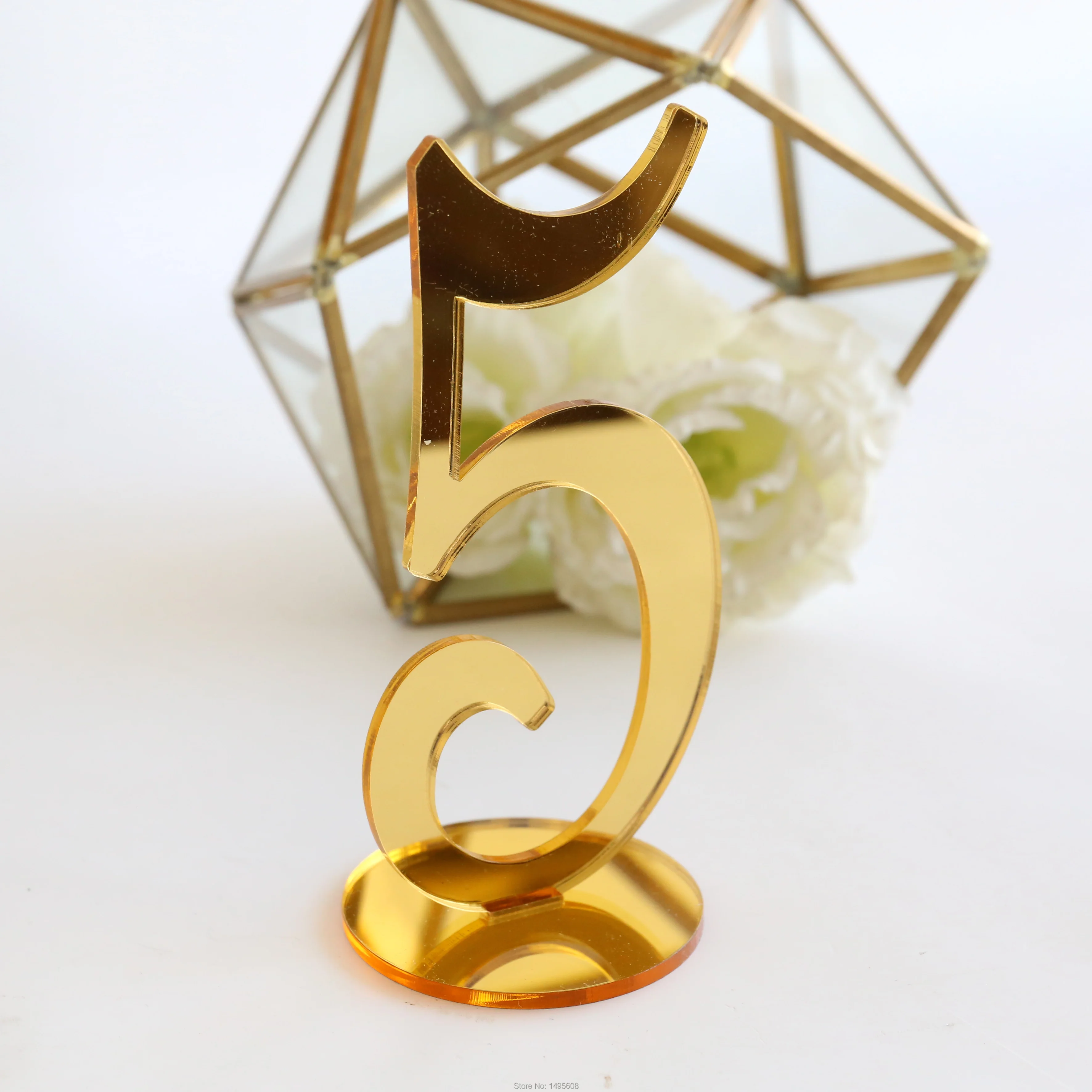 Mirror Gold Table Numbers for Wedding Party or Event, Wedding Decor for Table Number Signs, Place Cards