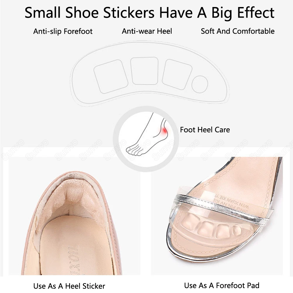 Silicone Forefoot Gel Pads For Women High Heels Inserts Insoles for Sandals Non-slip Sole Shoes Backs Stickers Foot Heel Pad shoe insoles forefoot pads forefoot cushion