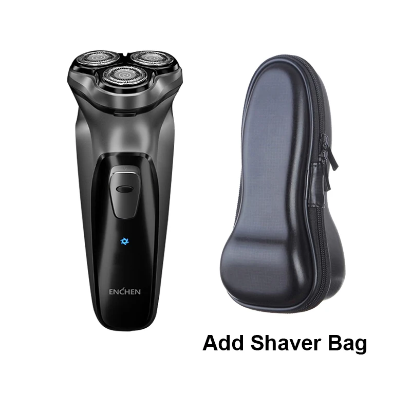 Black add Shaver Bag Xiaomi Enchen, черный камень, 3D электробритва, умный контроль, блокировка, защита, бритва, моющаяся, type-C, перезаряжаемая Мужская - Цвет: Black add Shaver Bag
