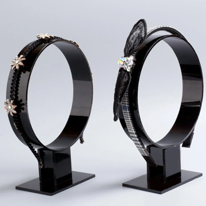 Acrylic Headband Holder Hair Accessories Hair Band Headgear Display Stand Black Jewelry Holder Household Storage Display Stand 3