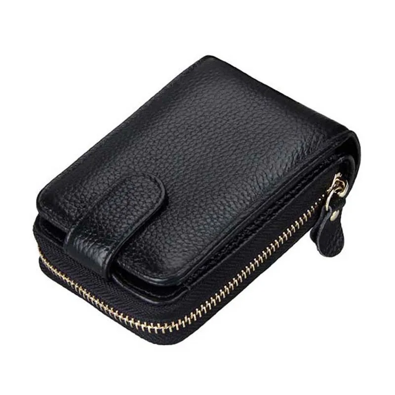 10PCS / LOT RFID Blocking Large Capacity Luxury Genuine Leather Clutch Wallet Card Holder Organizer Unsex Purse