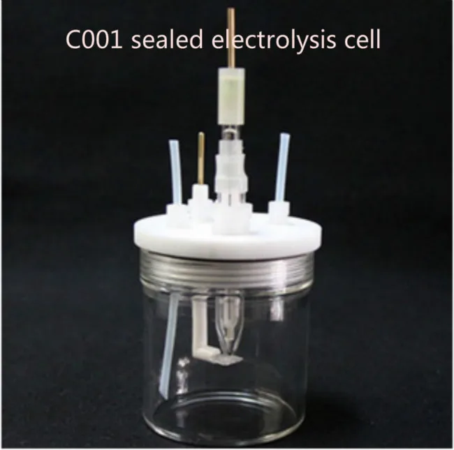 Sealed electrolytic cell. C001 glass sealed electrolytic cell. Matching use of electrodes.
