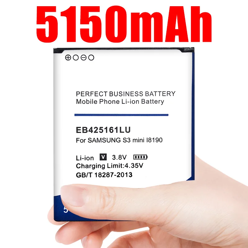 Аккумулятор EB425161LU 5150 мАч для Samsung galaxy s3 mini i8190 i699 ace 2 i8160 S7562 S7562I S7568 i8190N i739