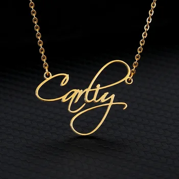 

Gold Color Chain Custom Jewelry Personalized Name Necklace Cursive Choker Necklace Women Men Bijoux Gift