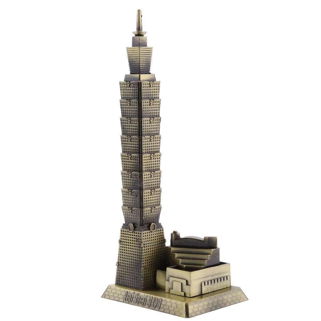 MagiDeal Bronze Taipei 101 Tower Building Architecture Model of Taiwan Desktop Ornament Travel Souvenir Gift