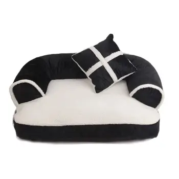 

S-L Pet Sofa Dog Beds Waterproof Bottom Soft Fleece Warm Cat Bed House Warm Kennel Mat Pillow