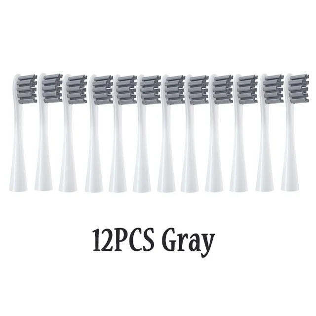 12PCS Replacement Brush Heads for Oclean X/ X PRO/ Z1/ F1/ One/ Air 2 /SE Sonic Electric Toothbrush DuPont Soft Bristle Nozzles 12Gray