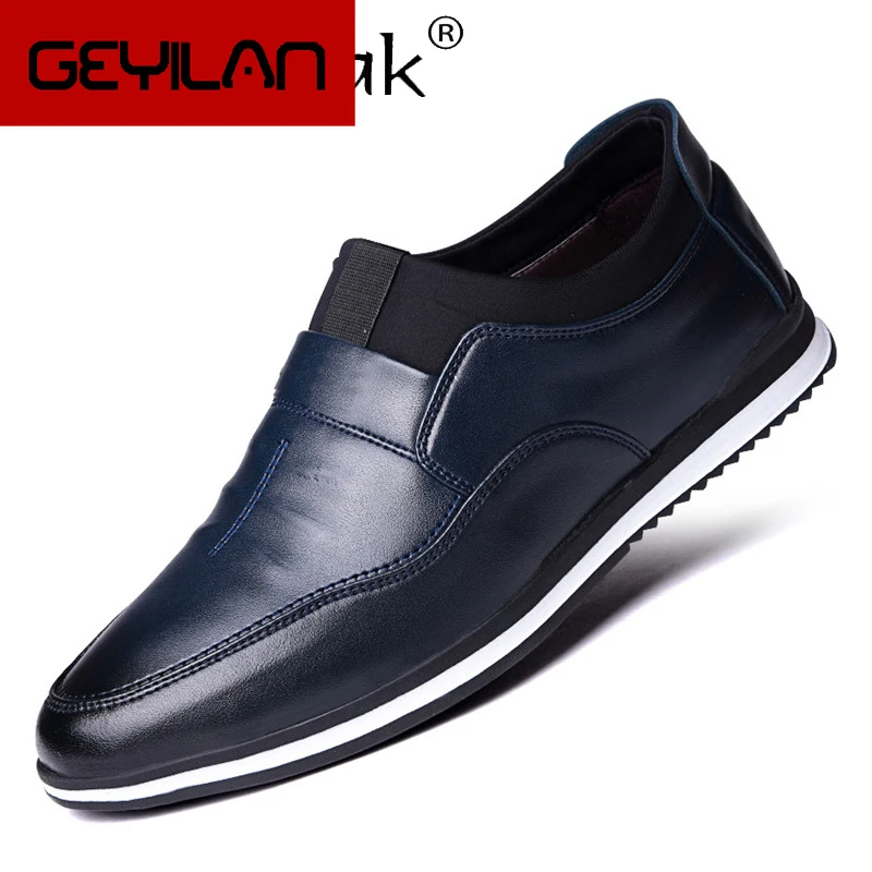 

Casual Leather Men's Shoes Slip On Comfortable Non-slip Solid Men Dress Shoes Buiness Formal Loafers Male Drop Shipping