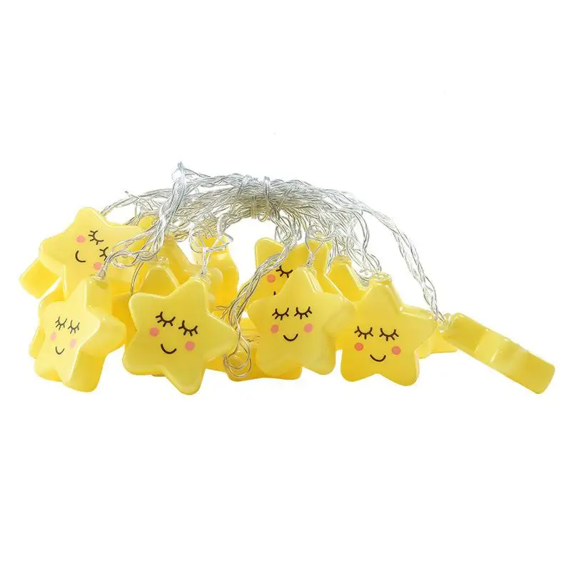 1.5M 10LED Led Shy Expression Star Light String Cute Smile Color Lights Ins Photo Wall Girl Heart Net Red Bedroom Decoration