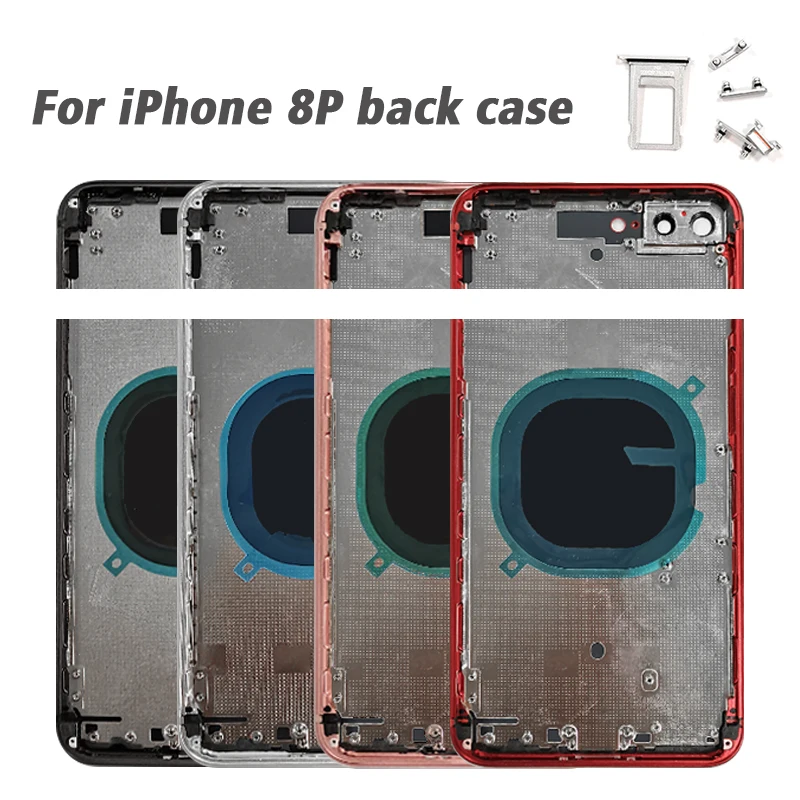 QTDITO For iPhone 8 8 Plus Back Housing Battery Door Middle Chassis Frame Rear Case Replacement Parts