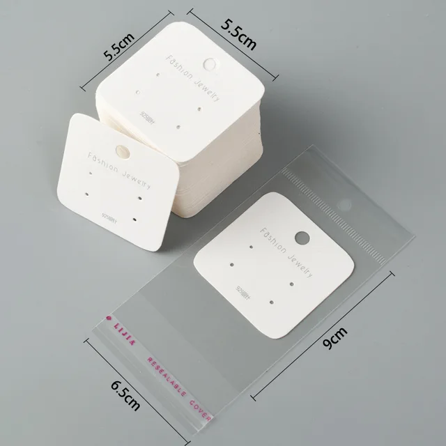 30pcs Earrings Paper Card for Bracelet Necklace Hairband Ear Studs DIY Jewelry Display Package Card Handmade 5x5/6x6/5x9/8x8cm 5.5x5.5cmRound Cards
